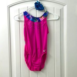 Pink Gymnastics Leotard & Scrunchie